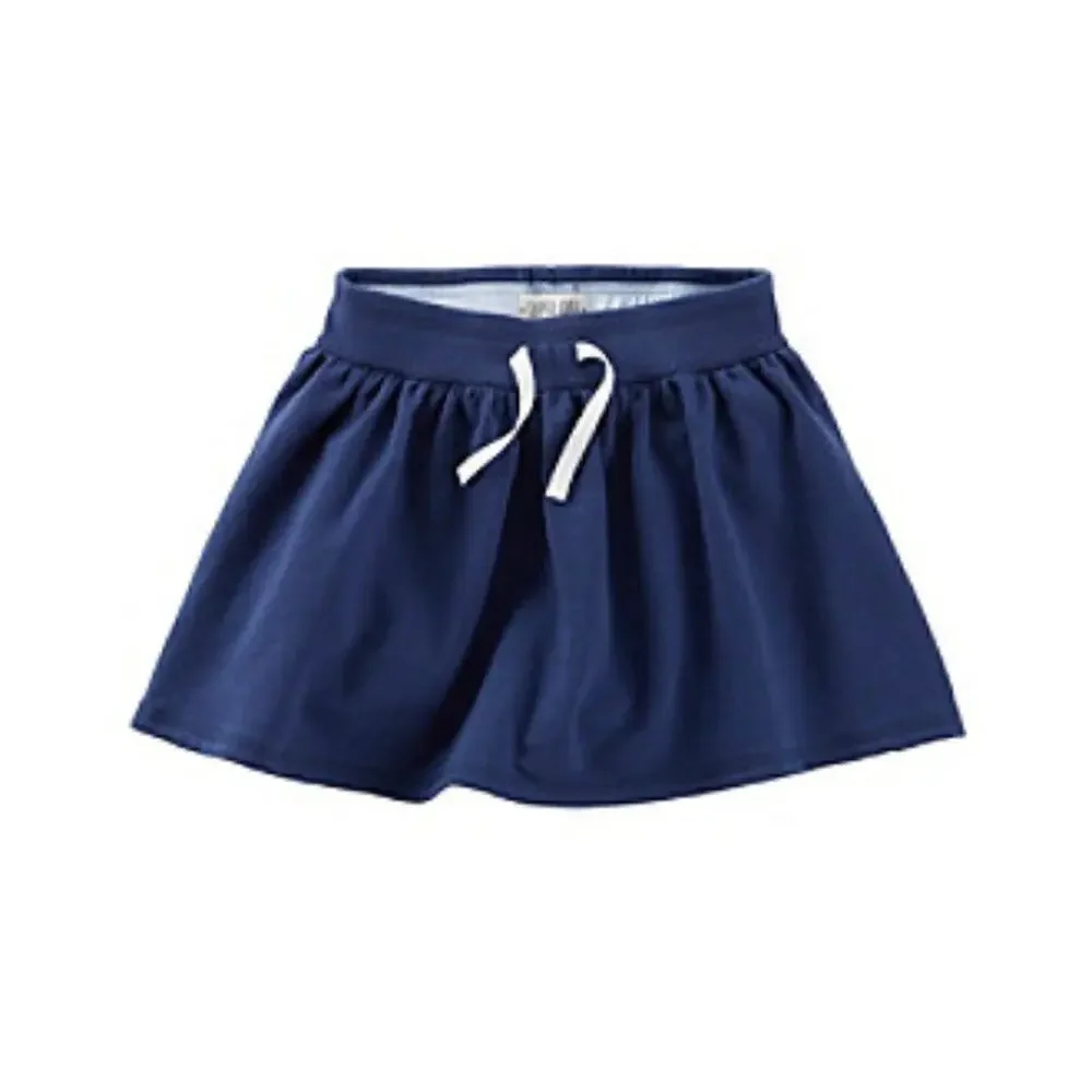Carter's Scooter‎ Skirt 9M Baby Girls Navy Blue Pleated Short Drawstring Casual